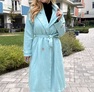 Fannin kabát türkiz – Velúr hatású női kabát – Innova Fashion – 2. kép